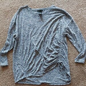 Design History Gray Ruched Side Knit Sweater Top Women’s XXL